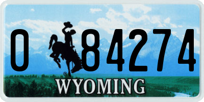 WY license plate 084274