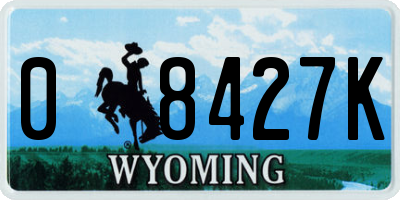 WY license plate 08427K