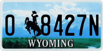 WY license plate 08427N