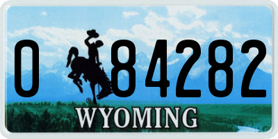 WY license plate 084282