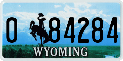 WY license plate 084284
