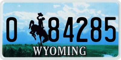 WY license plate 084285