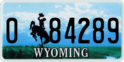 WY license plate 084289