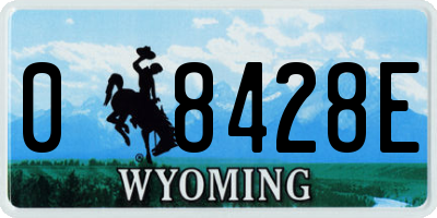 WY license plate 08428E