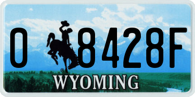 WY license plate 08428F