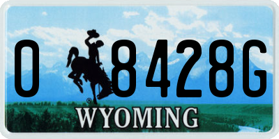 WY license plate 08428G