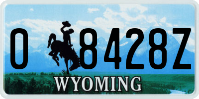 WY license plate 08428Z