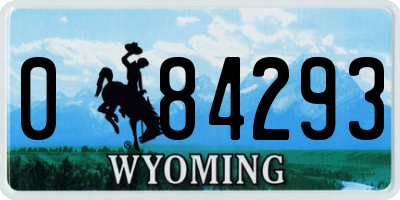 WY license plate 084293