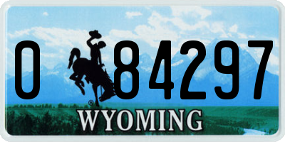WY license plate 084297