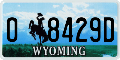 WY license plate 08429D