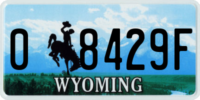 WY license plate 08429F
