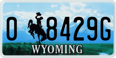 WY license plate 08429G