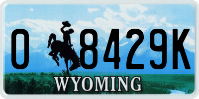 WY license plate 08429K