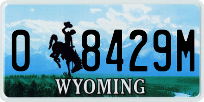 WY license plate 08429M