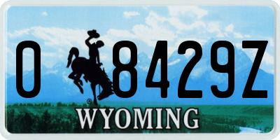 WY license plate 08429Z