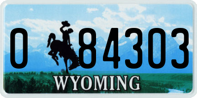 WY license plate 084303