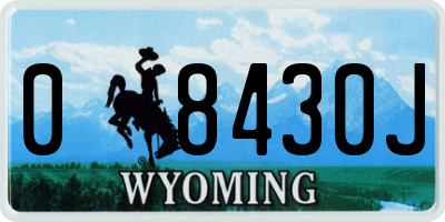 WY license plate 08430J
