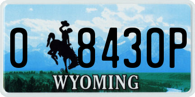 WY license plate 08430P