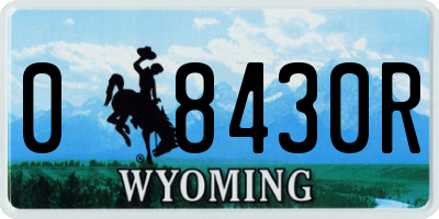 WY license plate 08430R