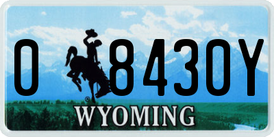 WY license plate 08430Y