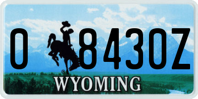 WY license plate 08430Z