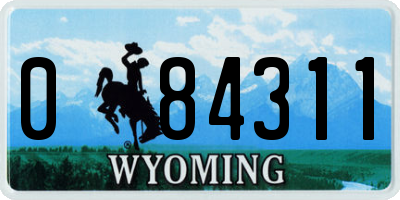 WY license plate 084311