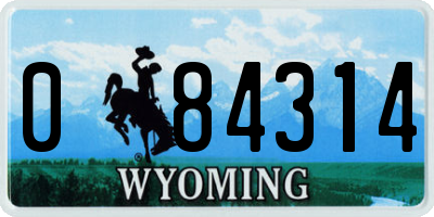 WY license plate 084314
