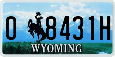 WY license plate 08431H