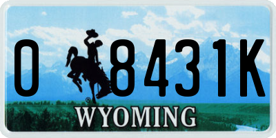 WY license plate 08431K