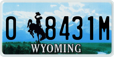 WY license plate 08431M