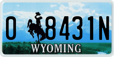 WY license plate 08431N