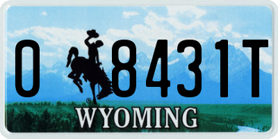 WY license plate 08431T