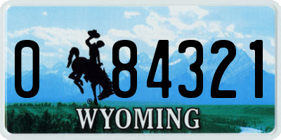 WY license plate 084321