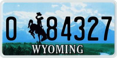 WY license plate 084327