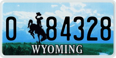 WY license plate 084328