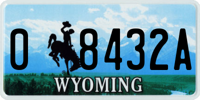 WY license plate 08432A