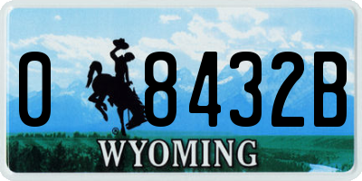 WY license plate 08432B