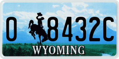 WY license plate 08432C