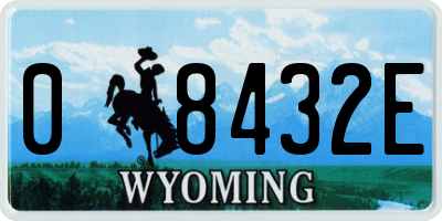 WY license plate 08432E