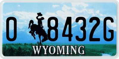 WY license plate 08432G