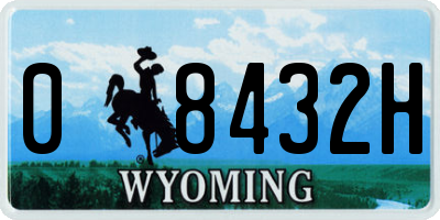 WY license plate 08432H