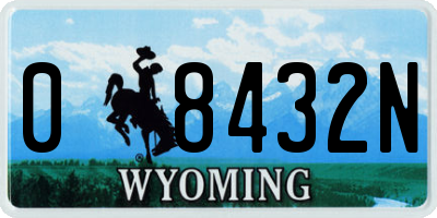 WY license plate 08432N