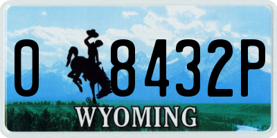 WY license plate 08432P