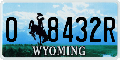 WY license plate 08432R
