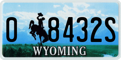 WY license plate 08432S