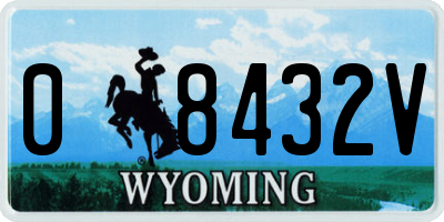 WY license plate 08432V