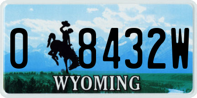 WY license plate 08432W