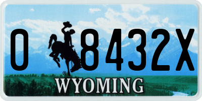 WY license plate 08432X