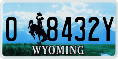 WY license plate 08432Y