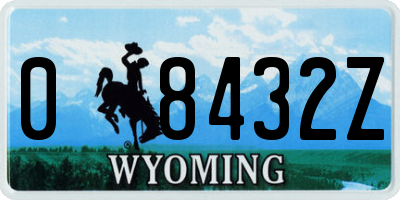 WY license plate 08432Z